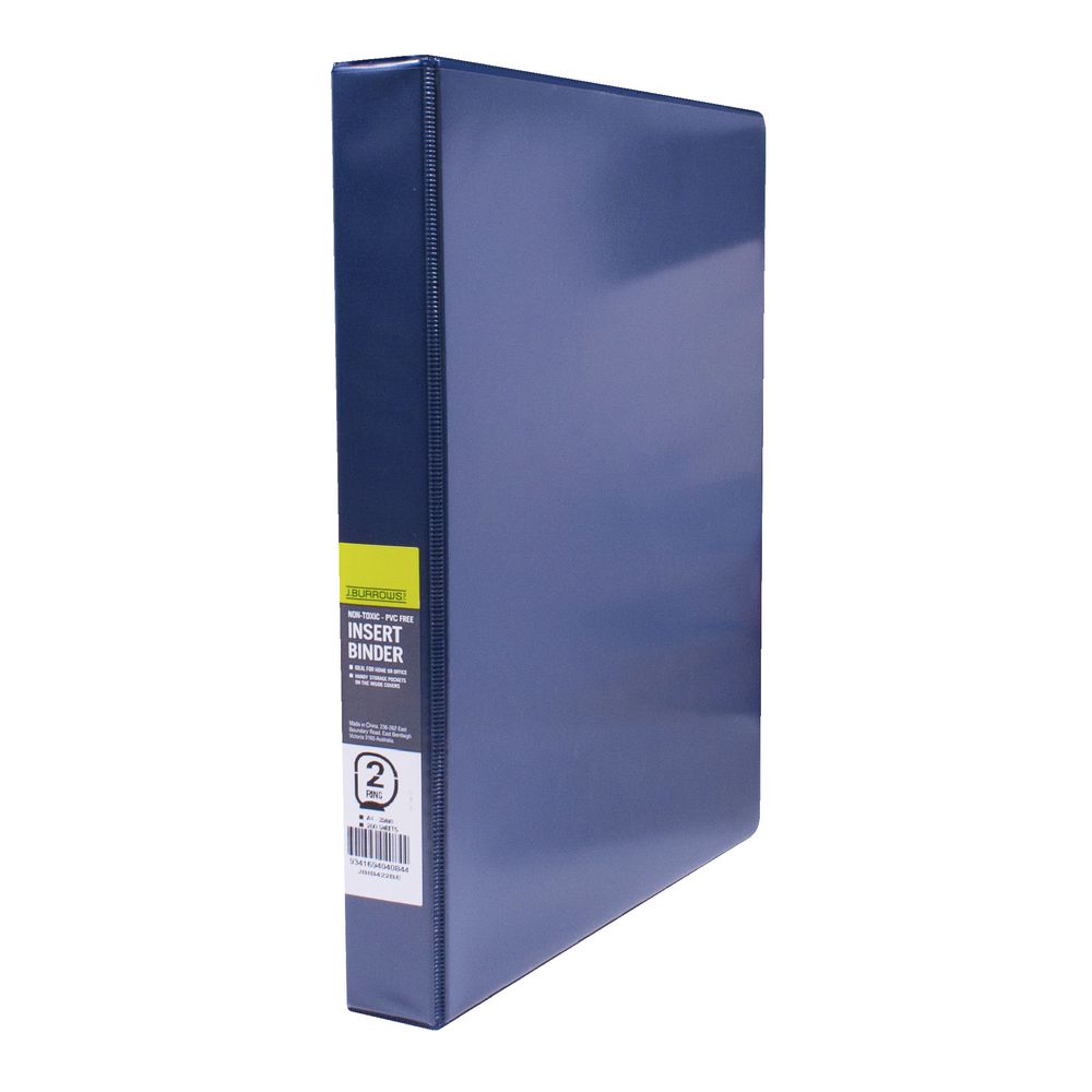 J.Burrows Insert Binder A4 2 D-Ring 25mm Blue